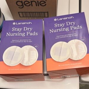 Lansinoh Stay Dry Nursing Pads - 60 Count, White 2 boxes